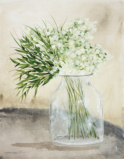 Julie Norkus NOR169 - NOR169 - Simple Hydrangea - 12x16 Hydrangeas, White Flowers, Flowers, Glass Vase, Bouquet from Penny Lane