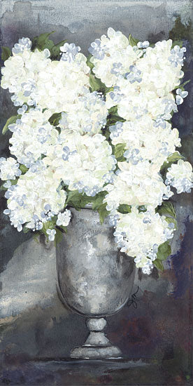 Julie Norkus NOR196 - NOR196 - Snowball Hydrangeas III - 10x20 Snowball Hydrangeas, Hydrangeas, Flowers, White Flowers, Vase, Abstract from Penny Lane