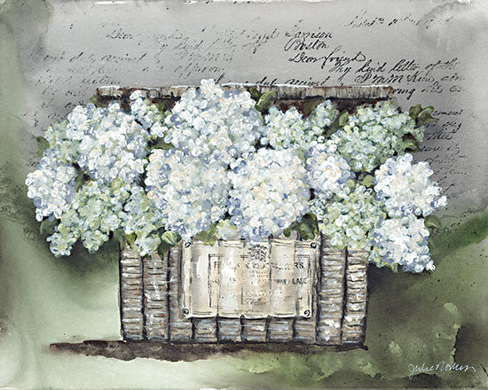 Julie Norkus NOR219 - NOR219 - Vintage Floral Basket - 16x12 Vintage Floral Basket, Basket, Flowers, White Flowers, Vintage from Penny Lane