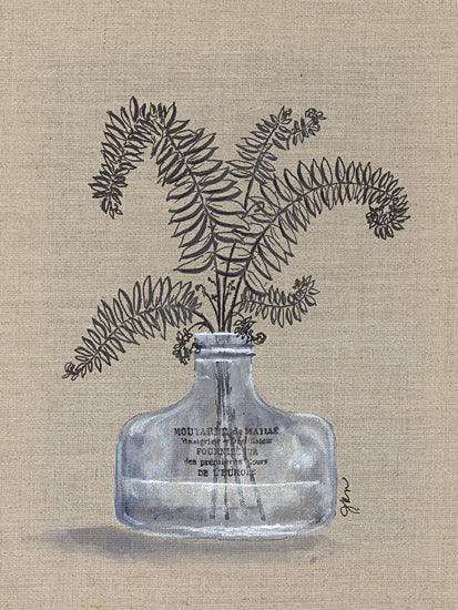 Julie Norkus NOR238 - NOR238 - Sketchy Floral 3 - 12x16 Abstract, Flowers, Line Drawn Flowers, Glass Bottle, Contemporary, Burlap from Penny Lane