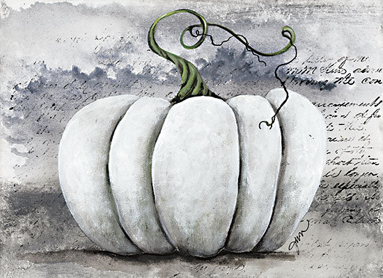 Julie Norkus NOR262 - NOR262 - Twilight Pumpkin - 18x12 Fall, Pumpkin, Still Life, White Pumpkin, Typography, Eclectic from Penny Lane