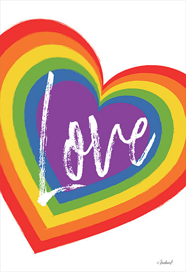 Martina Pavlova PAV483 - PAV483 - Rainbow Love Heart - 12x18 Rainbow Love Heart, Love, Heart, Typography, Signs from Penny Lane