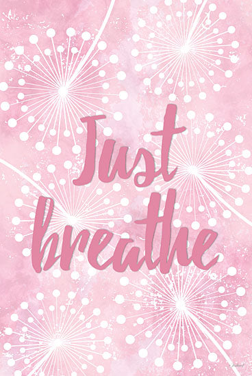 Martina Pavlova PAV505 - PAV505 - Just Breathe - 12x18 Tween, Inspirational, Just Breathe, Typography, Signs, Textual Art, Circles, Starburst, Pink & White, Girl Power from Penny Lane