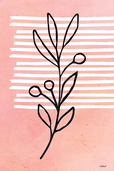 Martina Pavlova PAV511 - PAV511 - Leaves 2 - 12x18 Leaves, Abstract, Stripes, Pink from Penny Lane