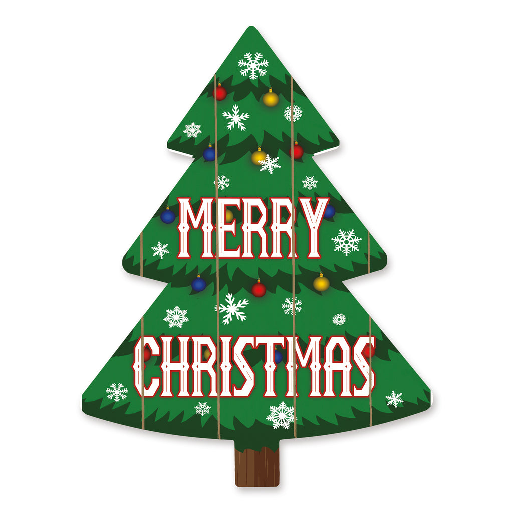 Lauren Rader RAD1388TREE - RAD1388TREE - Merry Christmas Tree - 14x18 Christmas, Holidays, Ornaments, Christmas Tree, Decorative, Winter from Penny Lane