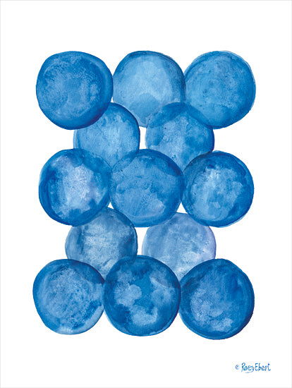 Roey Ebert REAR350 - REAR350 - Aegean Blue Abstract III - 12x16 Abstract, Circles, Blue & White, Contemporary from Penny Lane