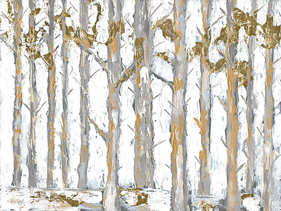 Roey Ebert REAR376 - REAR376 - Glistening Forest - 16x12 Abstract, Trees, Forest, Silver, Gold, Contemporary from Penny Lane