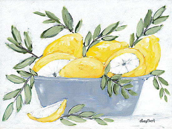 Roey Ebert REAR386 - REAR386 - Lemons in Bowl - 16x12 Still Life, Lemons, Bowl, Greenery, Kitchen from Penny Lane