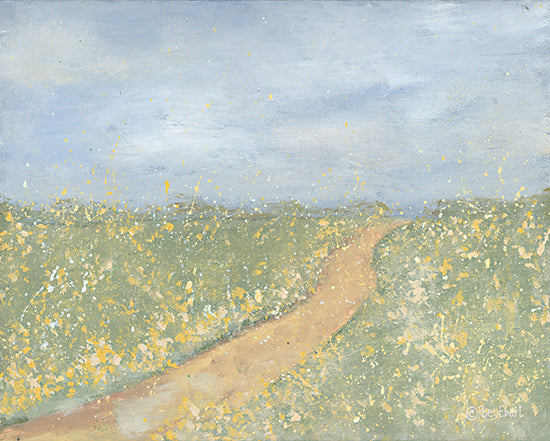 Roey Ebert REAR413 - REAR413 - Prairie Path - 16x12 Abstract, Landscape Path, Prairie, Wildflowers, Sky from Penny Lane