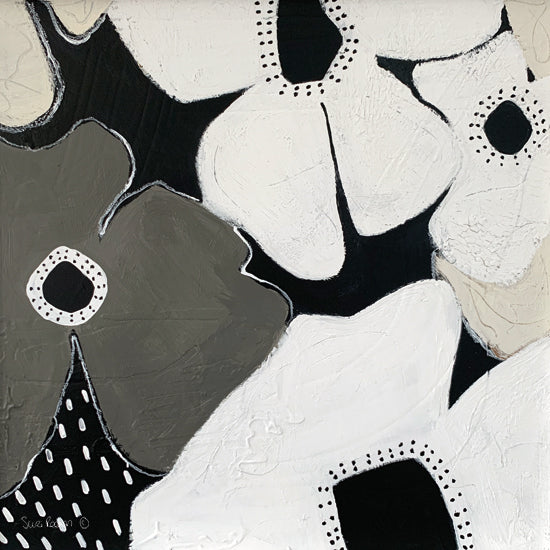 Suzi Redman RED138 - RED138 - Hello I - 12x12 Gray, White, Flowers, Patterns, Abstract from Penny Lane