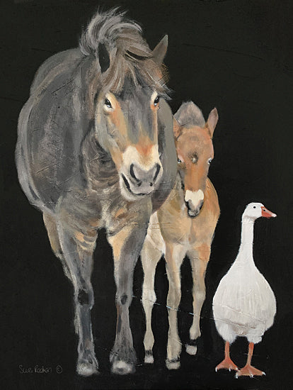 Suzi Redman RED164 - RED164 - Farmyard Trio - 12x16 Animals, Farm Animals, Horse, Pony, Geese, Portrait from Penny Lane