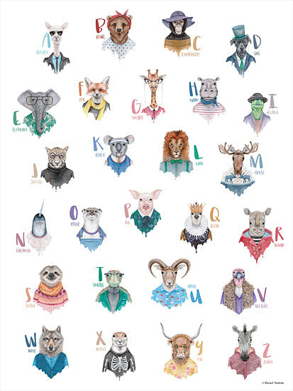 Rachel Nieman RN149 - RN149 - Animal Alphabet Poster - 12x16 Animals, Alphabet, Portrait from Penny Lane