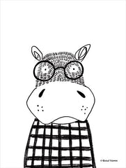 RN215 - Hippo in Glasses - 12x16