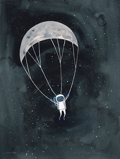 Rachel Nieman RN276 - RN276 - Parachute Moon - 12x16 Abstract, Astronaut, Moon, Celestial, Fantasy, Whimsical, Children from Penny Lane