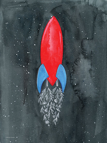 Rachel Nieman RN277 - RN277 - Flower Rocket - 12x16 Flower Rocket, Rocket, Celestial, Fantasy, Whimsical, Children from Penny Lane