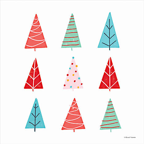 Rachel Nieman RN284 - RN284 - Playful Christmas Trees - 12x12 Christmas, Holidays Christmas Trees, Patterns, Winter from Penny Lane