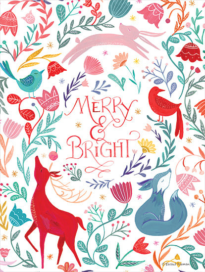 Rachel Nieman RN289 - RN289 - Woodland Merry & Bright    - 12x16 Merry & Bright, Holidays, Woodland Animals, Animals, Flowers, Birds, Whimsical from Penny Lane