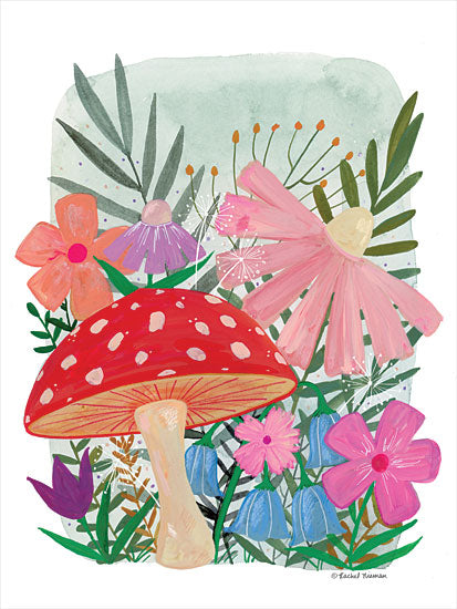 Rachel Nieman RN355 - RN355 - Mushroom Garden - 12x16 Nature, Mushrooms, Flowers, Garden, Spring from Penny Lane