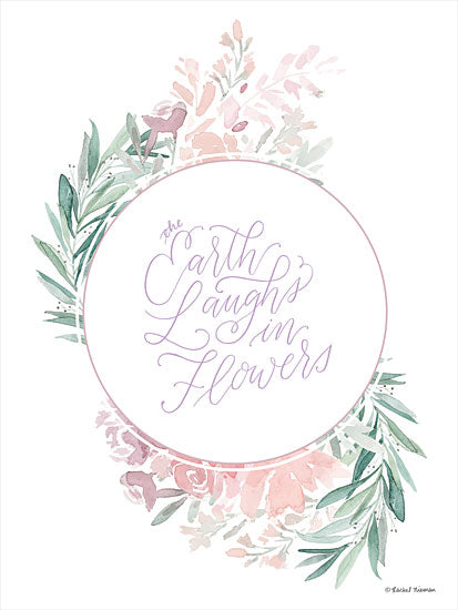 Rachel Nieman RN373 - RN373 - The Earth Laughs in Flowers - 12x16 The Earth Laughs in Flowers, Greenery, Flowers, Typography, Signs from Penny Lane