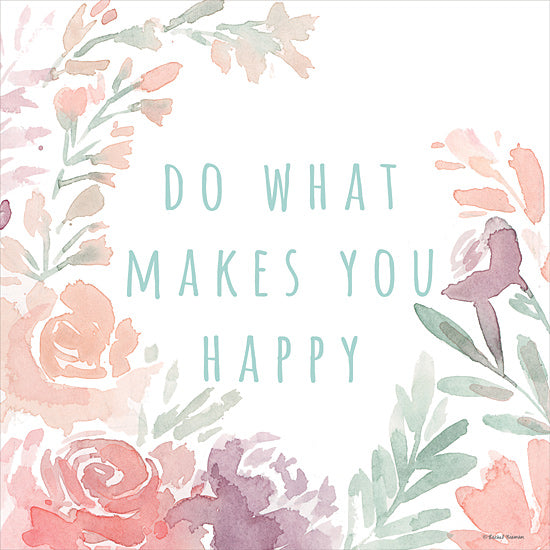 Rachel Nieman RN433 - RN433 - Do What Makes You Happy - 12x12 Do What Makes You Happy, Flowers, Watercolor, Motivational, Typography, Signs from Penny Lane