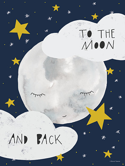 Rachel Nieman RN448 - RN448 - To the Moon  - 12x16 To the Moon and Back, Moon, Stars, Baby, Kid's Art, Typography, Signs from Penny Lane