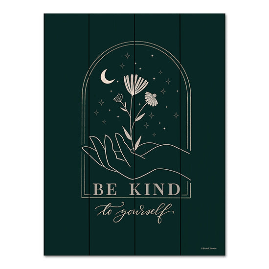 Rachel Nieman RN462PAL - RN462PAL - Be Kind to Yourself - 12x16 Be Kind to Yourself, Motivational, Green, Flowers, Typography, Signs from Penny Lane