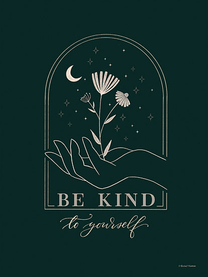 Rachel Nieman RN462 - RN462 - Be Kind to Yourself - 12x16 Be Kind to Yourself, Motivational, Green, Flowers, Typography, Signs from Penny Lane