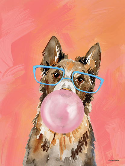 Rachel Nieman RN568 - RN568 - Puppy Love 2 - 12x16 Whimsical, Animals, Pets, Dogs, Bubble Gum, Glasses from Penny Lane
