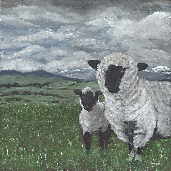 Soulspeak & Sawdust SAW113 - SAW113 - Scotland Spring - 12x12 Sheep, Lamb, Mother, Child, Landscape, Pastures, Animals, Spring, Spring from Penny Lane