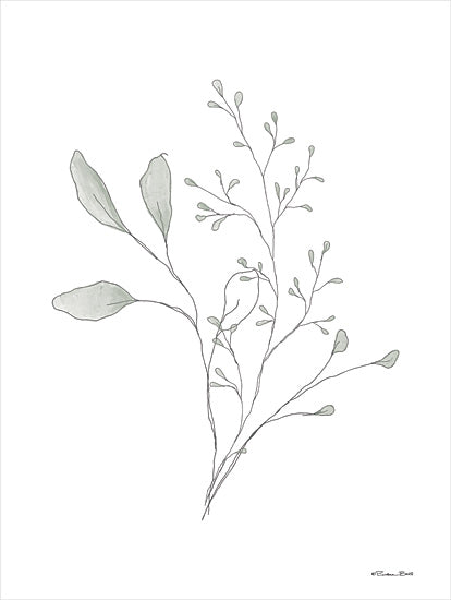 Susan Ball SB1000 - SB1000 - Simple Leaves 3 - 12x16 Simple Leaves, Drawing Print, Gray, Botanical from Penny Lane