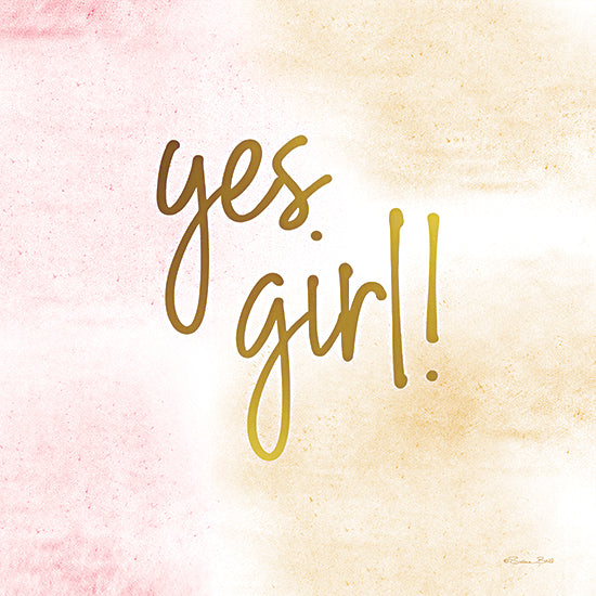 Susan Ball SB1026 - SB1026 - Yes Girl! - 12x12 Yes Girl, Pink, Gold, Empowering, Tween, Typography, Signs from Penny Lane