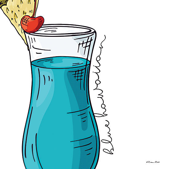 Susan Ball SB1068 - SB1068 - Blue Hawaiian     - 12x12 Blue Hawaiian Cocktail, Kitchen, Cocktails, Drink, Bar, Typography, Signs from Penny Lane