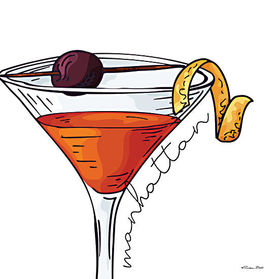 Susan Ball SB1074 - SB1074 - Manhattan     - 12x12 Manhattan Cocktail, Kitchen, Cocktails, Drink, Bar, Typography, Signs from Penny Lane