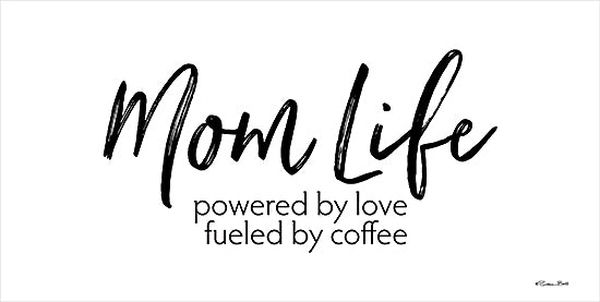 Susan Ball SB1303 - SB1303 - Mom Life - 18x9 Humor, Mom, Mother, Mom Life Powered by Love Fueled by Coffee, Typography, Signs, Textual Art, Coffee, Black & White from Penny Lane