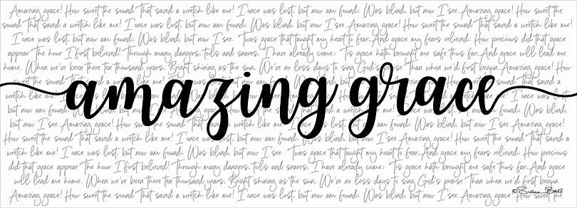 Susan Ball SB569A - SB569A - Amazing Grace - 36x12 Amazing Grace, Religious, Song, Music, Calligraphy, Lyrics, Signs from Penny Lane