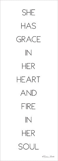 Susan Ball SB660 - SB660 - Fire in Her Soul - 6x18 Signs, Typography, Black & White, Fire in Her Soul from Penny Lane