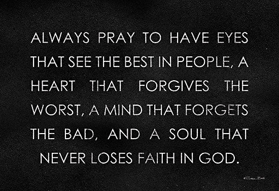 Susan Ball SB826 - SB826 - Always Pray    - 16x12 Always Pray, Religious, Motivational, Black & White, Typography, Signs from Penny Lane