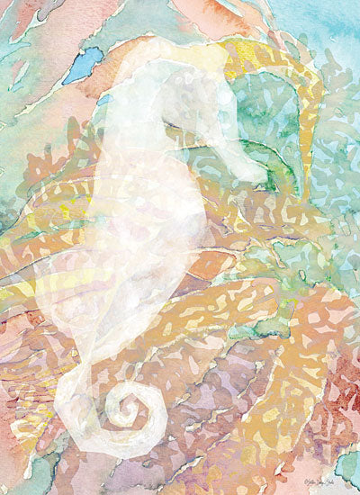 Stellar Design Studio SDS1083 - SDS1083 - Seahorse II - 12x16 Abstract, Coastal, Seahorse, Watercolor, Rainbow Colors from Penny Lane