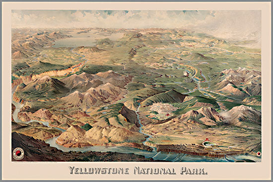 Stellar Design Studio SDS1124 - SDS1124 - Yellowstone National Park - 18x12 Landscape, Yellowstone National Park, Typography, Signs, Textual Art, Canyons, Rivers, Old Faithful, Geyser, Poster from Penny Lane