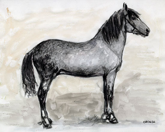 Stellar Design Studio SDS130 - SDS130 - Horse Study 1 - 16x12 Horse, Portrait, Black & White, Drawing from Penny Lane