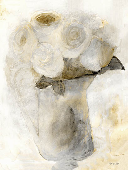 Stellar Design Studio SDS468 - SDS468 - Vintage Vase with White Flowers - 12x16 White Flowers, Vase, Vintage from Penny Lane