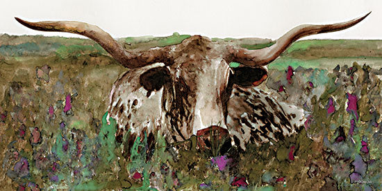 Stellar Design Studio SDS713 - SDS713 - Texas Longhorn in Field - 18x9 Cow, Longhorn, Abstract, Animal from Penny Lane