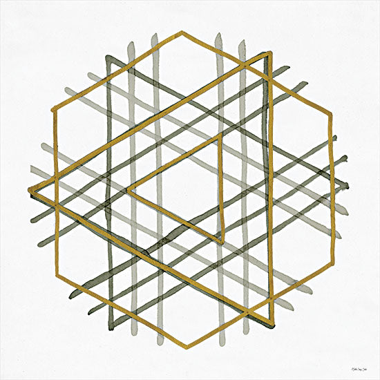 Stellar Design Studio SDS839 - SDS839 - Convergent 1 - 12x12 Abstract, Geometric Shapes, Gold, Contemporary from Penny Lane