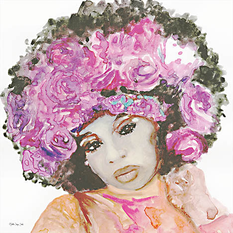 Stellar Design Studio SDS917 - SDS917 - Floral Crown 3 - 12x12 Woman, Floral Crown, Black Art, Figurative, Abstract, Watercolor from Penny Lane