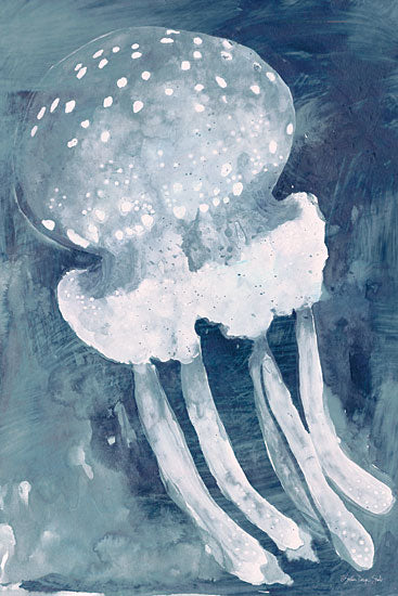 Stellar Design Studio SDS934 - SDS934 - Jelly 1 - 12x18 Jellyfish, Ocean, Coastal, Aquatic Animals, Blue & White from Penny Lane