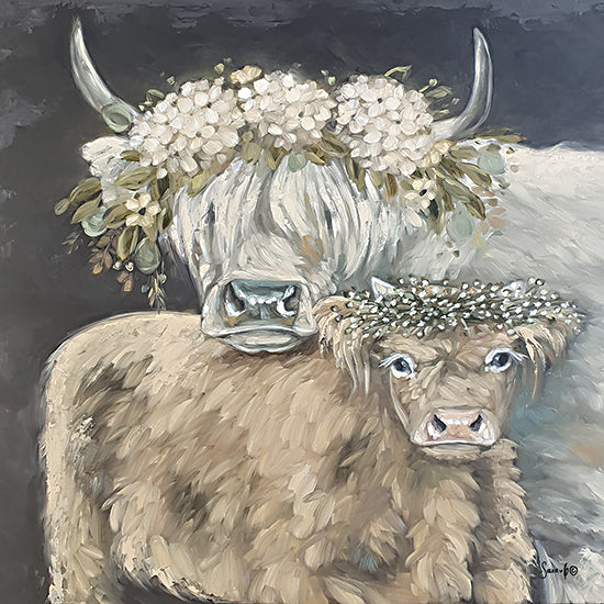 Sara G. Designs SGD116 - SGD116 - Tender Moments - 12x12 Cows, Mother, Baby, Floral Crown, Flowers, Tender Moments, Inspirational from Penny Lane