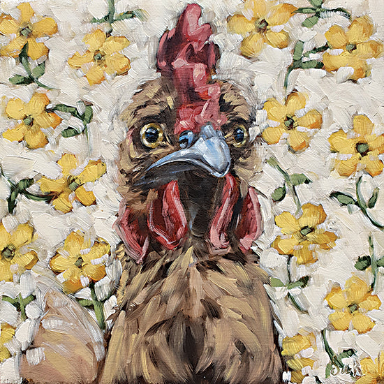 Sara G. Designs SGD121 - SGD121 - Just Add Flowers 1 - 12x12 Whimsical, Roosters, Flowers, Yellow Flowers, Abstract from Penny Lane