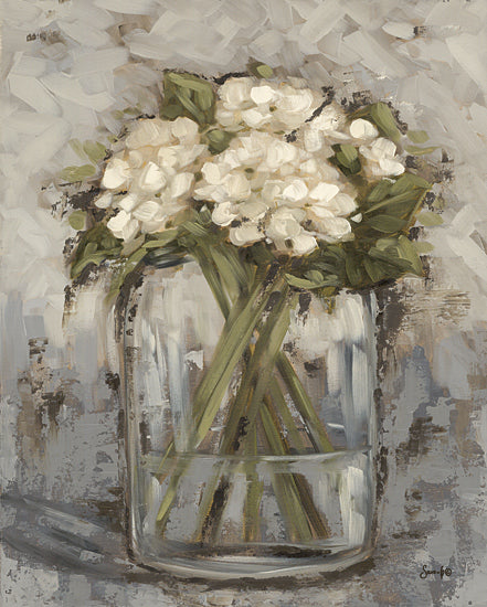 Sara G. Designs SGD177 - SGD177 - Simply Beautiful - 12x16 Flowers, White Flowers, Bouquet, Farmhouse/Country, Canning Jar, Brush Strokes from Penny Lane