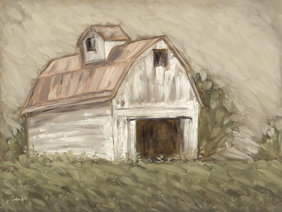 Sara G. Designs SGD194 - SGD194 - Serenity Farm - 16x12 Barn, White Barn, Farm, Farmhouse/Country, Abstract, Brush Stroke from Penny Lane