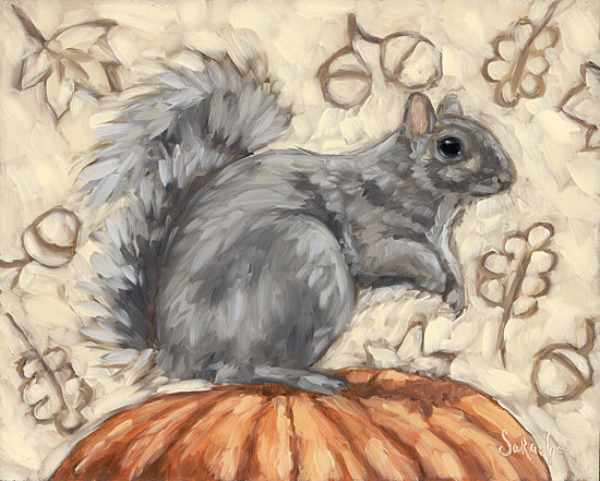 Sara G. Designs SGD233 - SGD233 - Fall Cutie - 16x12 Still Life, Fall, Squirrel, Pumpkin, Leaves, Brush Strokes from Penny Lane